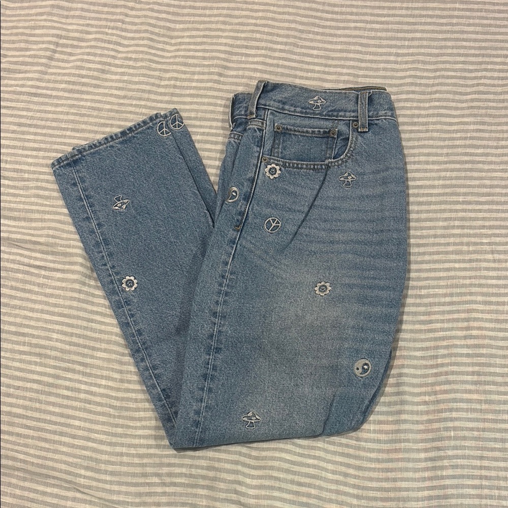 PacSun Blue Slim Jeans with Distressed Details